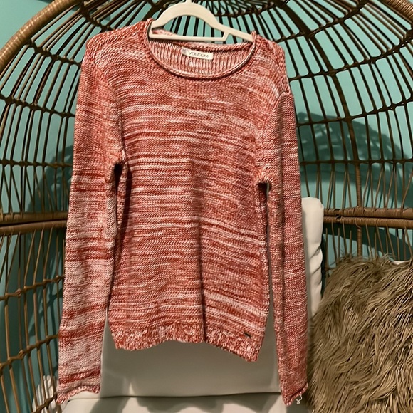 Orange and white volcom knit sweater - Picture 1 of 7